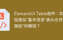 ElementUI Table组件：如何实现类似“基本信息”表头合并及“类别”列精简？