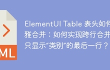 ElementUI Table 表头如何优雅合并：如何实现跨行合并并只显示“类别”的最后一行？