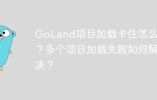 GoLand项目加载卡住怎么办？多个项目加载失败如何解决？