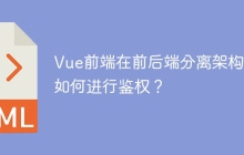 Vue前端在前后端分离架构下如何进行鉴权？