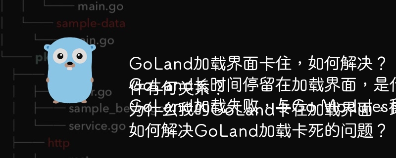 GoLand加载界面卡住，如何解决？
GoLand长时间停留在加载界面，是什么原因？
GoLand加载失败，与Go Modules和插件有何关系？
为什么我的GoLand卡在加载界面，即使依赖项已安装？
如何解决GoLand加载卡死的问题？