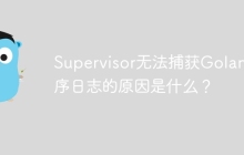 Supervisor无法捕获Golang程序日志的原因是什么？