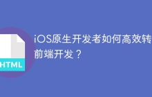 iOS原生开发者如何高效转型前端开发？