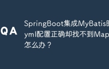 SpringBoot集成MyBatis时，yml配置正确却找不到Mapper怎么办？
