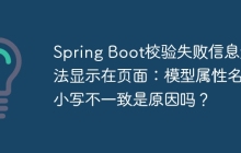 Spring Boot校验失败信息无法显示在页面：模型属性名大小写不一致是原因吗？