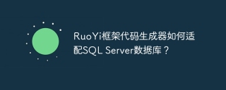 RuoYi框架代码生成器如何适配SQL Server数据库？