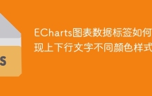 ECharts图表数据标签如何实现上下行文字不同颜色样式？