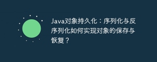 java对象持久化：序列化与反序列化如何实现对象的保存与恢复？