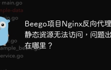 Beego项目Nginx反向代理后静态资源无法访问，问题出在哪里？