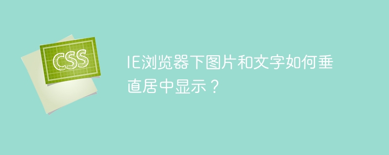 IE浏览器下图片和文字如何垂直居中显示？