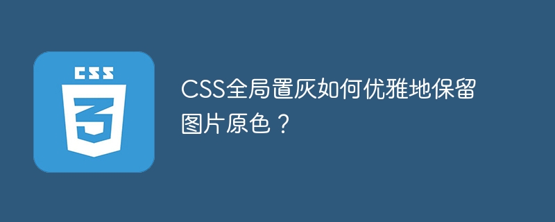CSS全局置灰如何优雅地保留图片原色?