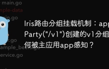 Iris路由分组挂载机制：app.Party("/v1")创建的v1分组如何被主应用app感知？