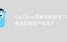 Go Gorm多表关联查询：如何高效获取用户信息？