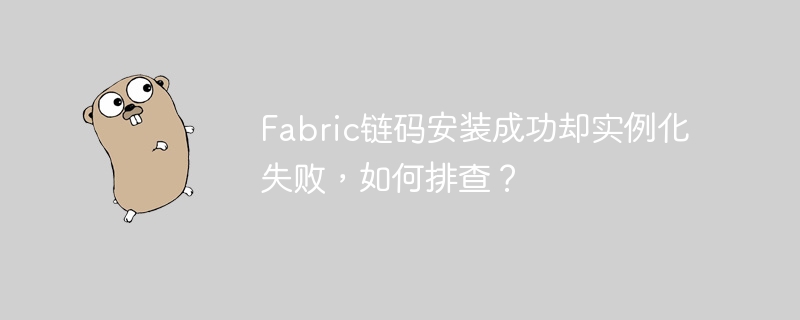 fabric链码安装成功却实例化失败，如何排查？