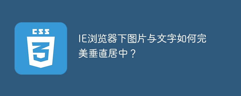IE浏览器下图片与文字如何完美垂直居中？