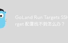 GoLand Run Targets SSH Target 配置找不到怎么办？