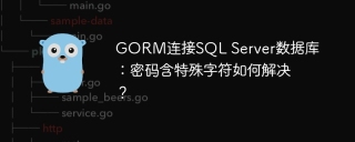 GORM连接SQL Server数据库：密码含特殊字符如何解决？
