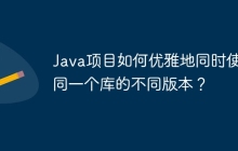 Java项目如何优雅地同时使用同一个库的不同版本？
