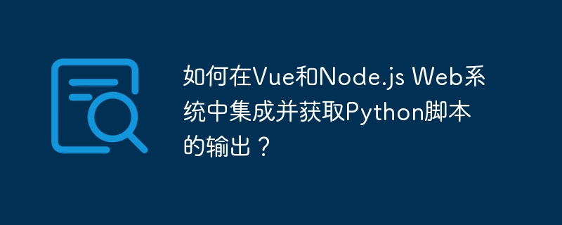 如何在vue和node.js web系统中集成并获取python脚本的输出?