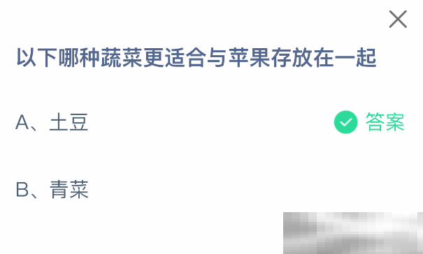 以下哪种蔬菜更适合与苹果存放在一起