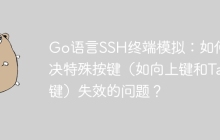 Go语言SSH终端模拟：如何解决特殊按键（如向上键和Tab键）失效的问题？