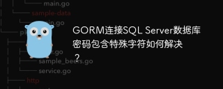 GORM连接SQL Server数据库密码包含特殊字符如何解决？