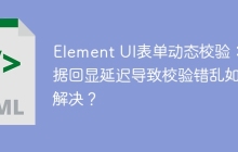 Element UI表单动态校验：数据回显延迟导致校验错乱如何解决？