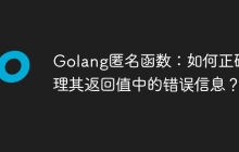 Golang匿名函数：如何正确处理其返回值中的错误信息？