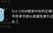 Ent ORM框架中如何正确设置字符串字段长度避免索引过长？