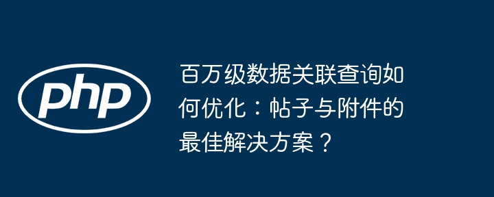百万级数据关联查询如何优化:帖子与附件的最佳解决方案?