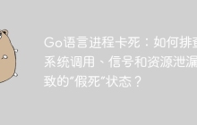 Go语言进程卡死：如何排查因系统调用、信号和资源泄漏导致的“假死”状态？