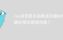 Go语言匿名函数返回值如何正确处理及错误传递？