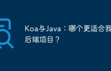 Koa与Java：哪个更适合我的后端项目？