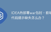 IDEA热部署war包时，前端JS代码提示缺失怎么办？