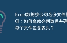 Excel数据按公司名分文件打印：如何高效分割数据并确保每个文件包含表头？