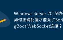 Windows Server 2019防火墙如何正确配置才能允许SpringBoot WebSocket连接？