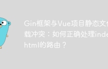 Gin框架与Vue项目静态文件加载冲突：如何正确处理index.html的路由？