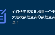如何快速高效地构建一个支持大规模数据查询的数据查询工具？