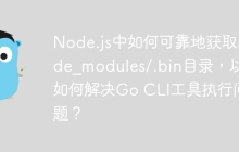 Node.js中如何可靠地获取node_modules/.bin目录，以及如何解决Go CLI工具执行问题？