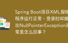 Spring Boot项目XML报错但程序运行正常，登录时却抛出NullPointerException异常是怎么回事？