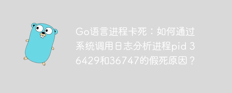 go语言进程卡死：如何通过系统调用日志分析进程pid 36429和36747的假死原因？