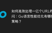 如何高效处理一亿个URL的访问：Go语言性能优化有哪些策略？