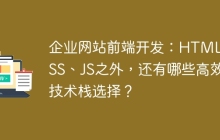 企业网站前端开发：HTML、CSS、JS之外，还有哪些高效技术栈选择？