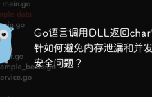 Go语言调用DLL返回char*指针如何避免内存泄漏和并发安全问题？