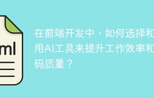 在前端开发中，如何选择和使用AI工具来提升工作效率和代码质量？