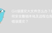 Git误提交大文件怎么办？如何安全撤销本地及远程仓库的错误提交？