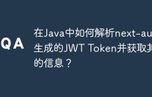 在Java中如何解析next-auth生成的JWT Token并获取其中的信息？