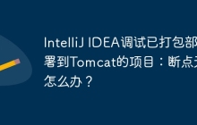 IntelliJ IDEA调试已打包部署到Tomcat的项目：断点无效怎么办？