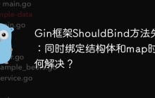 Gin框架ShouldBind方法失效：同时绑定结构体和map时如何解决？