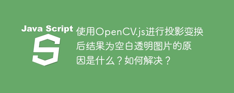 使用OpenCV.js进行投影变换后结果为空白透明图片的原因是什么？如何解决？